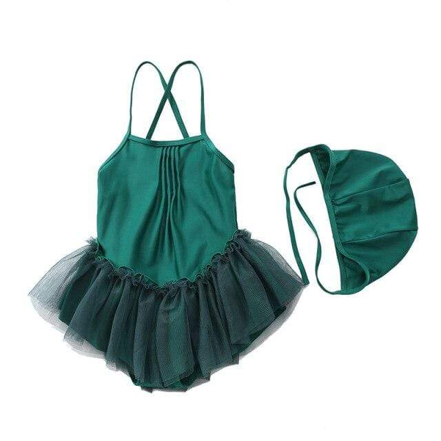 Green / M(80-90CM) Cute One Piece Bath Swimsuit