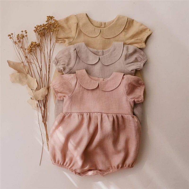 Cute Petal Collar Princess Girls Romper