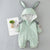 Green / 3M Cute Rabbit Ears Hooded Rompers