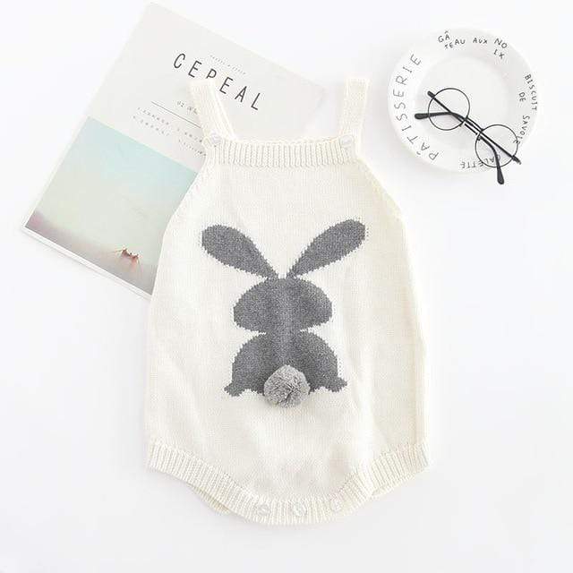 white rompers / 3T Cute Rabbit Knit Rompers Outfit