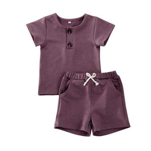 Boy's Clothing Purple / 3M Cute Summer Kids Outfit Set