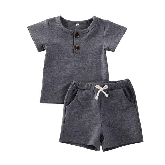 Boy's Clothing Gray / 12M Cute Summer Kids Outfit Set