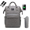 Diaper Bag TQ01-light gray-USB Daddy Diaper Backpack Bag