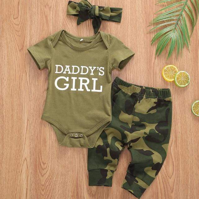 Girl's Clothing Camouflage Girl / 9M Daddy's Girl Camo Bodysuit