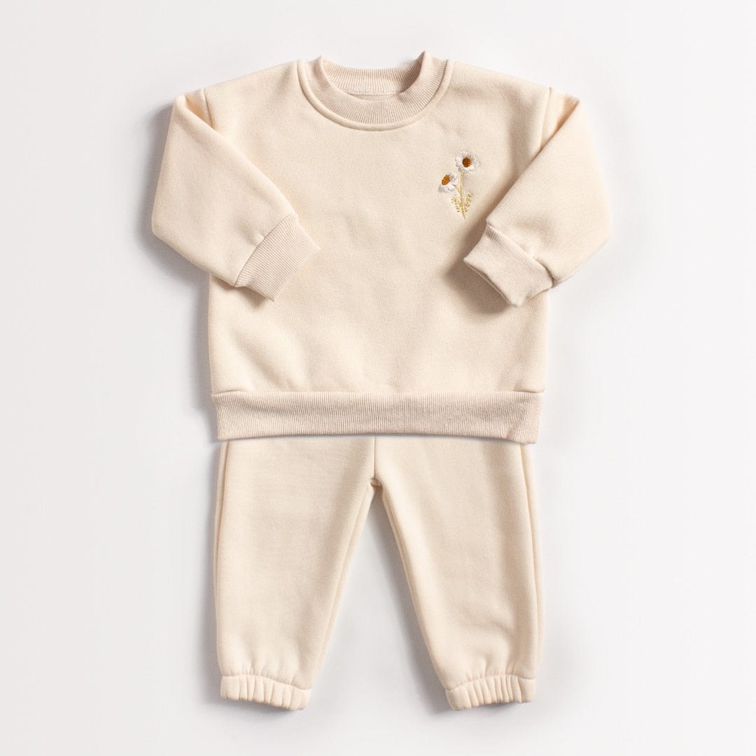 beige / 3-6M 66 Daisy Pullover Sweatshirt+Jogger Pants