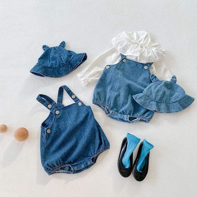 Girl's Clothing Denim Bodysuit with hat