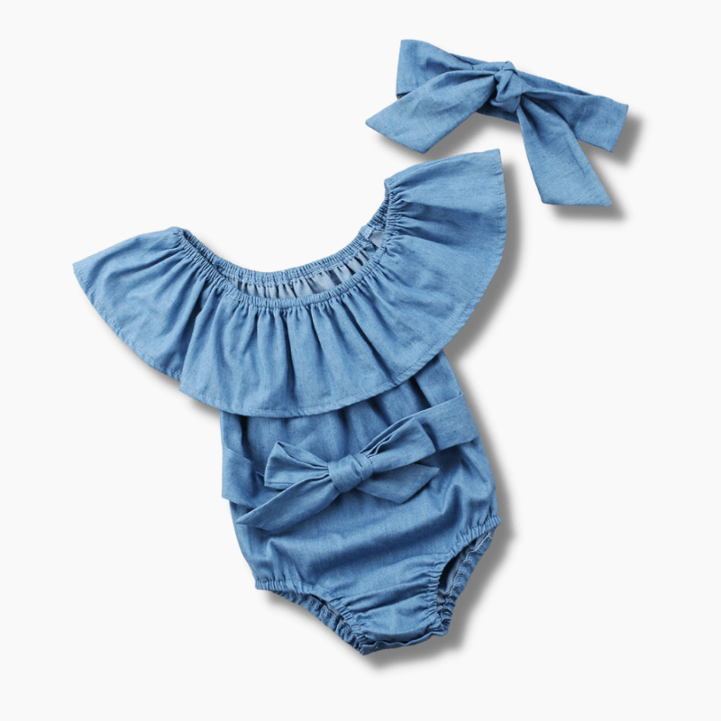 Girl's Clothing Denim Off Shoulder Play-suit