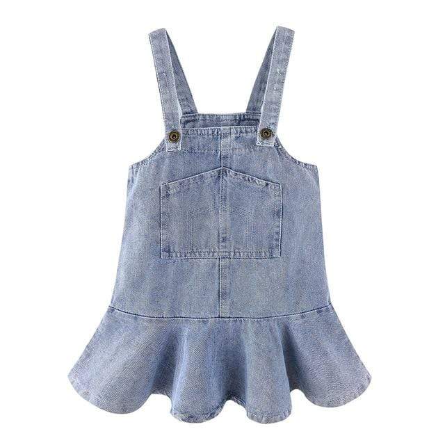 Girl's Clothing Blue / 2T / China Denim Overalls Girl Skirtall Jumper