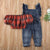 Girl's Clothing Denim Suspender Pants Outfit