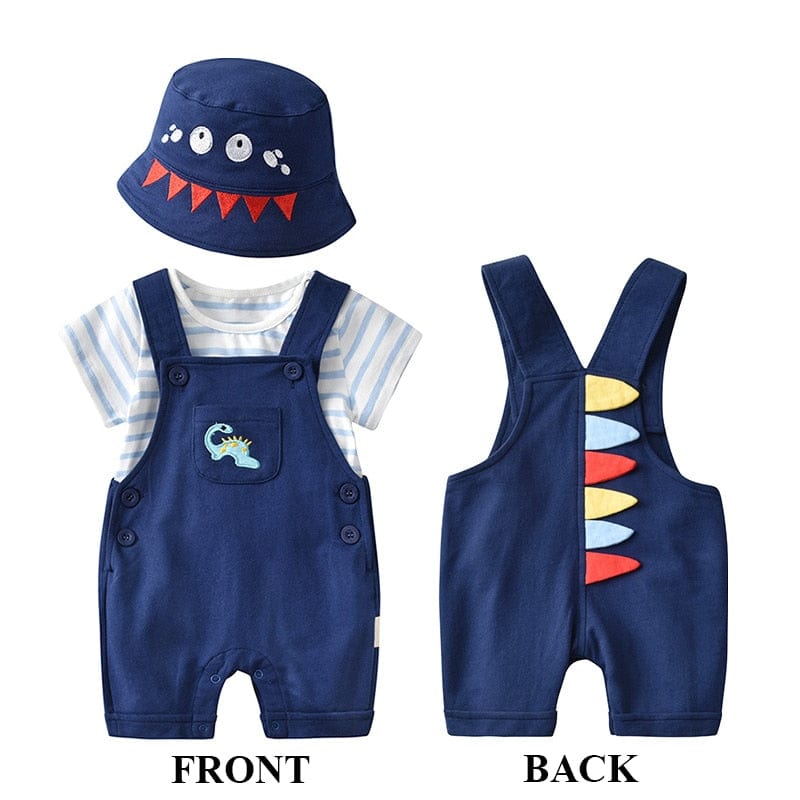 Blue / 3M Dinosaur 3Pieces Suit