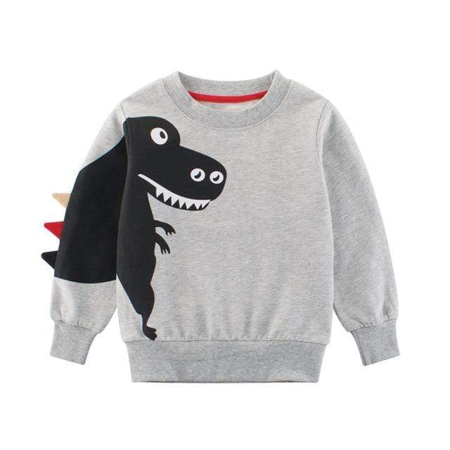 Boy's Clothing Gray / 6T Dinosaur Print Sweatshirt