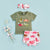 Dinosaur Printed Short Sleeve T Shirts+Shorts Headband