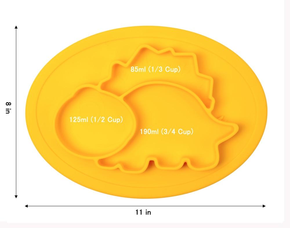 Accessories Yellow Dinosaur Silicone Plate