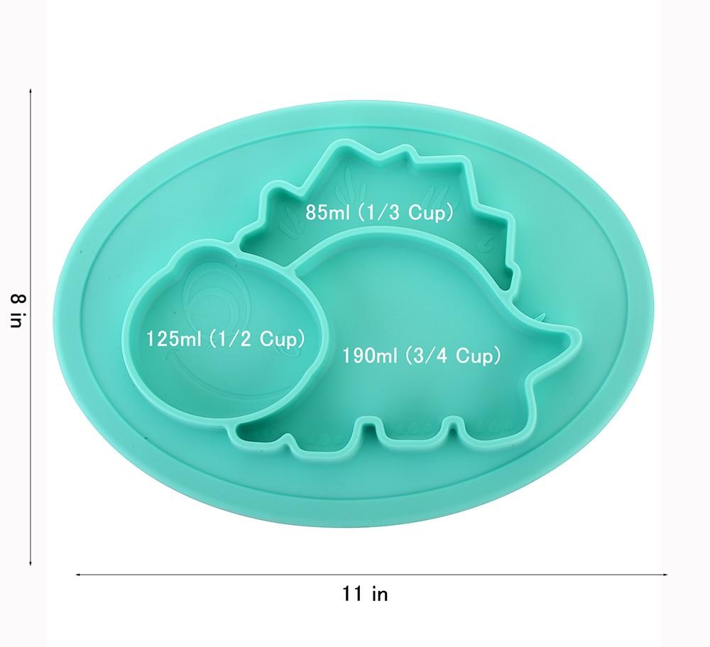 Accessories Turquoise Dinosaur Silicone Plate