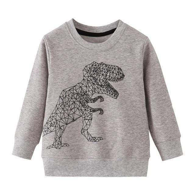 Boy's Clothing Light Gray / 6T Dinosaurs Print Sweatshirt