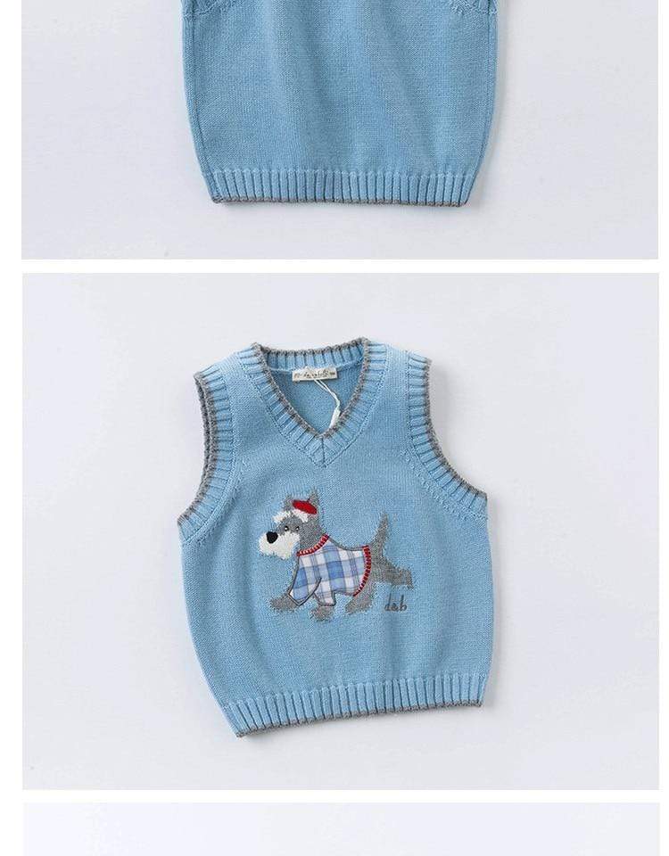 Boy's Clothing Dog Print sleeveless vest