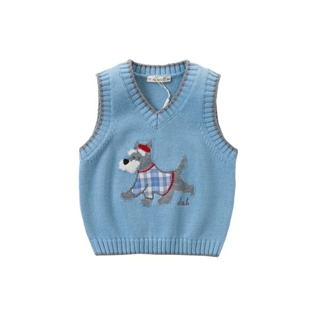 Boy's Clothing blue / 18M Dog Print sleeveless vest