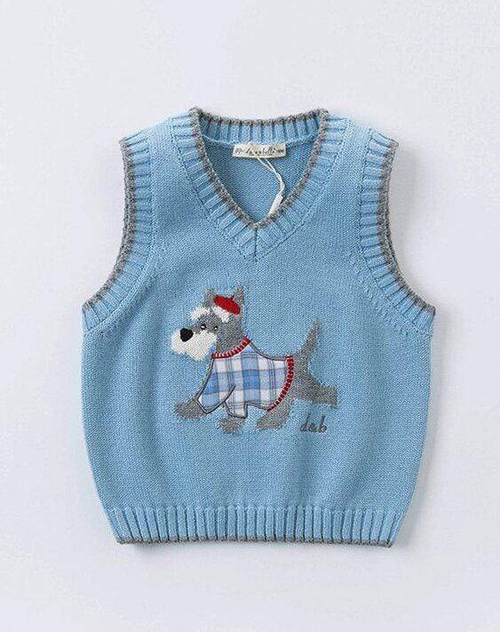 Boy's Clothing Dog Print sleeveless vest