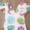 Donuts Print Backless Bodysuits