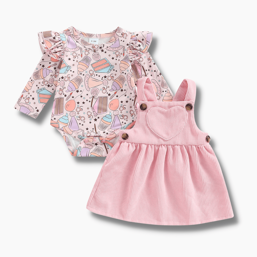 Easter Pinafore Baby Girl Dress Set