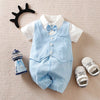 Blue no shoes / 0-3M / China Elegant Baby Boy Romper