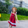 Girl&#39;s Clothing Elegant Red Lace Dress