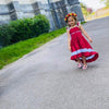 Girl&#39;s Clothing Elegant Red Lace Dress