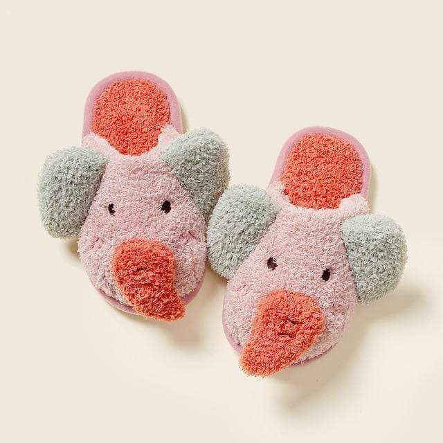 Accessories Pink / 180 Elephant Cotton Shoes Warm Wool Slippers