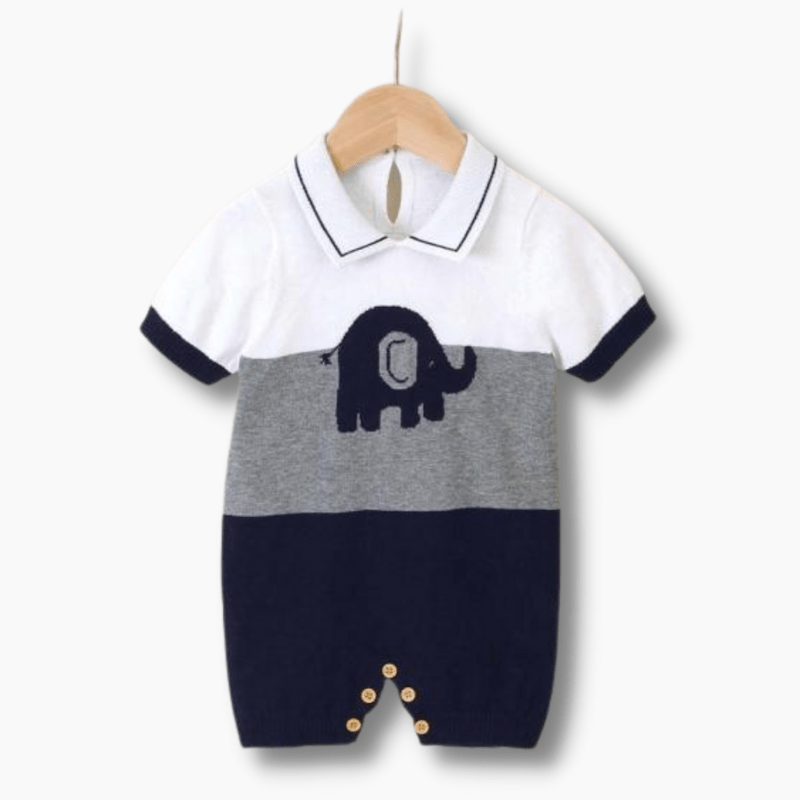 Boy's Clothing Elephant Knit Jumpsuit