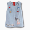 Girl&#39;s Clothing Embroidered Sleeveless Denim Dress