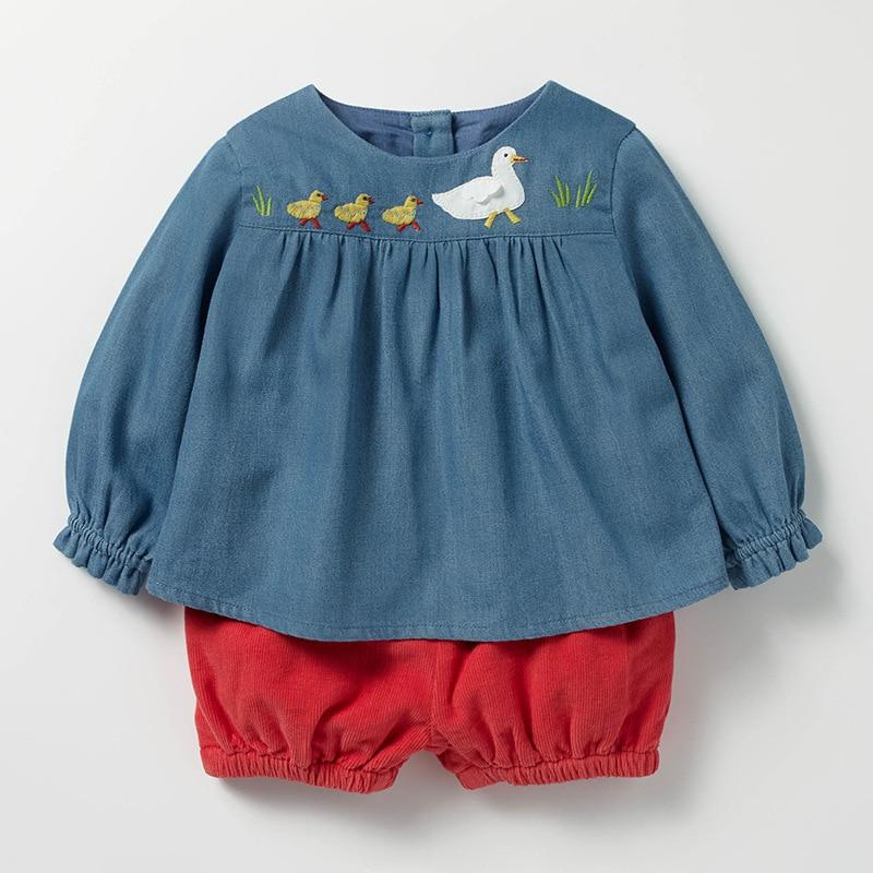 Girl's Clothing Embroidery Corduroy Shorts Sets