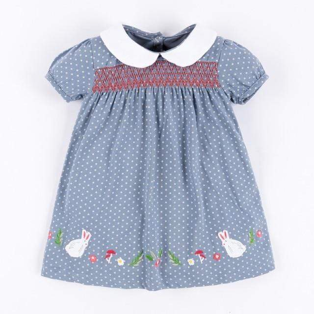 Girl's Clothing Blue Gray / 2T Embroidery Floral Dress