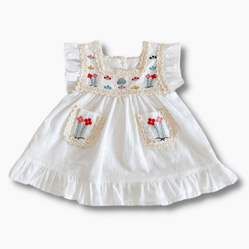 Baby & Toddler Embroidery Floral White Dress