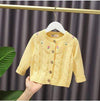 yellow / 24M Embroidery Flower Cardigan