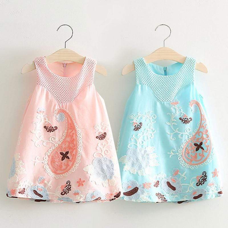 Girl's Clothing Graffiti Embroidery Sleeveless Tank Dress