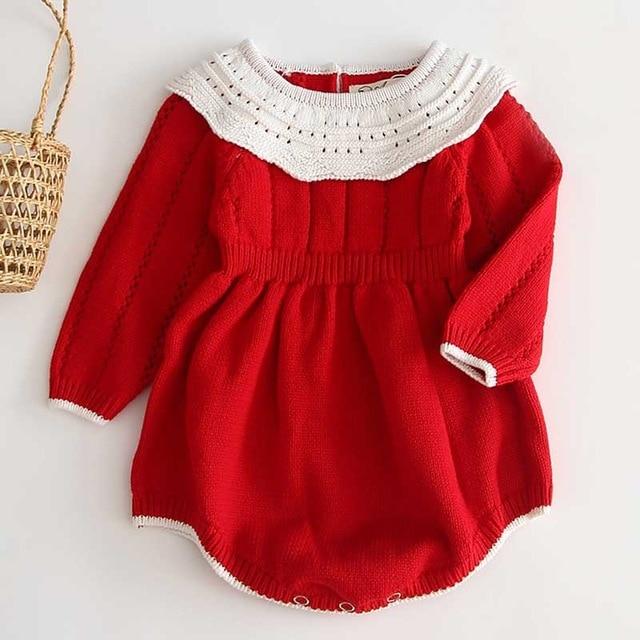 Red / 24M Fashion Knitted Romper