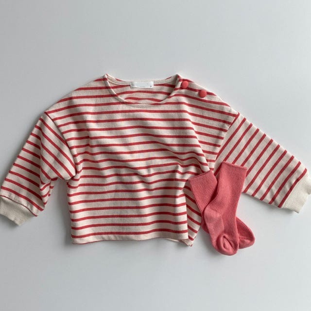 red / 9M Fashion Striped Print Kids