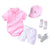 Boy's Clothing Pink Cotton Summer Romper Clothes Set