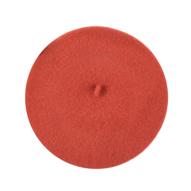 Rust Red Fashionable Wool Baby Beret