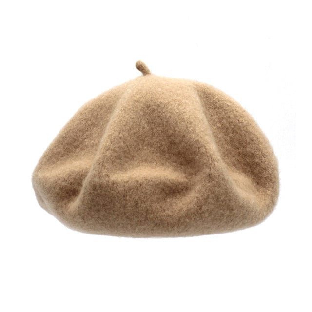 Khaki Fashionable Wool Baby Beret