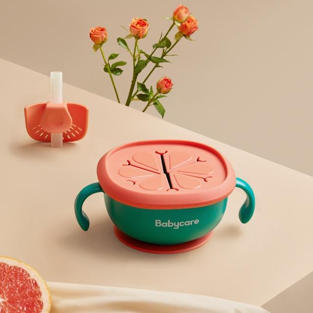 Accessories Green Feeding Bowl with Straw Tableware