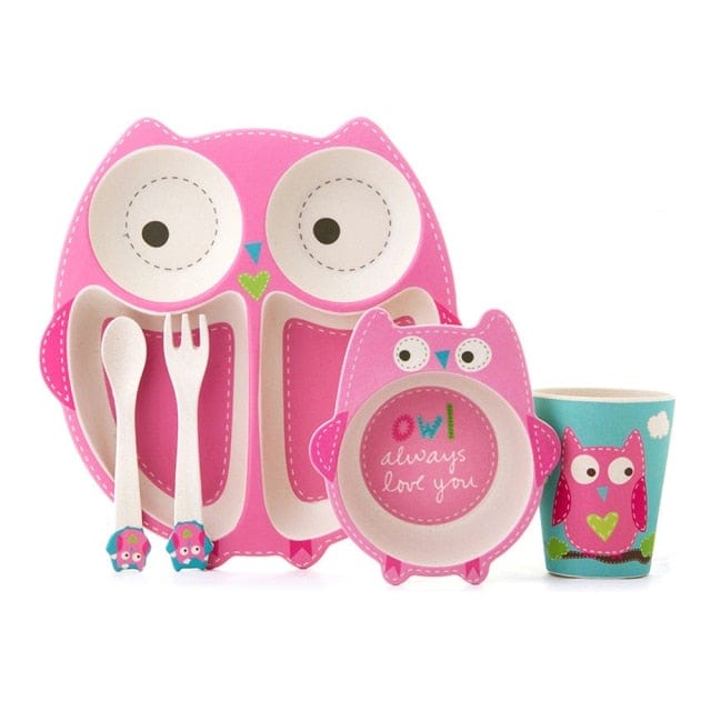 Owl Feeding Dinnerware Tableware Set