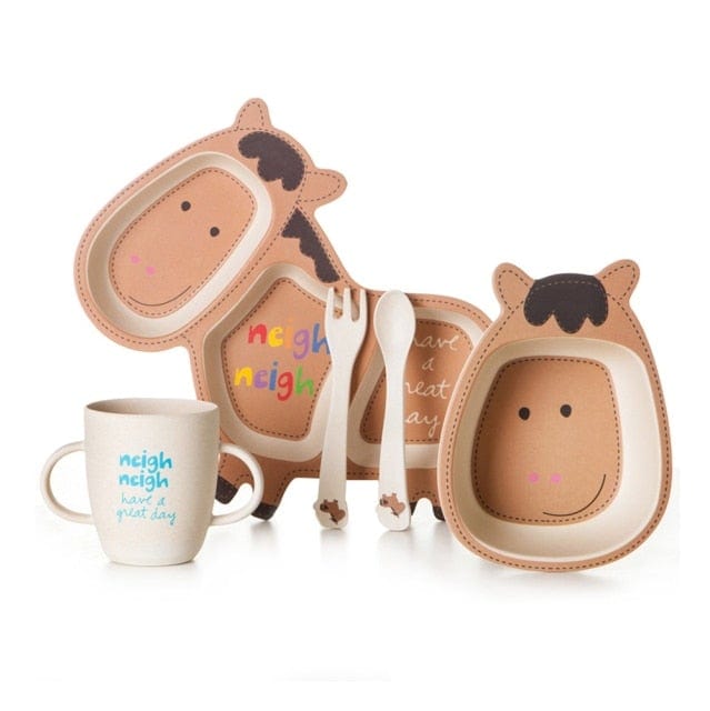 Horse Feeding Dinnerware Tableware Set