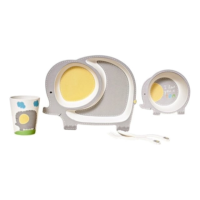 Elephant Feeding Dinnerware Tableware Set