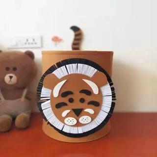 35cmx37cm / Tiger 1 Felt Animal Tiger Storage Bag Toys
