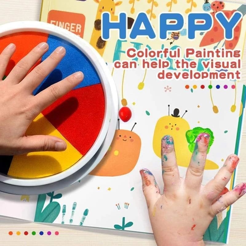 Fun Finger Paint Kit, Paint for Toddlers, Finger Paint, Non-Toxic, Washable, Painting Supplies for Kids Drawing, 12 Colors with Painting Book