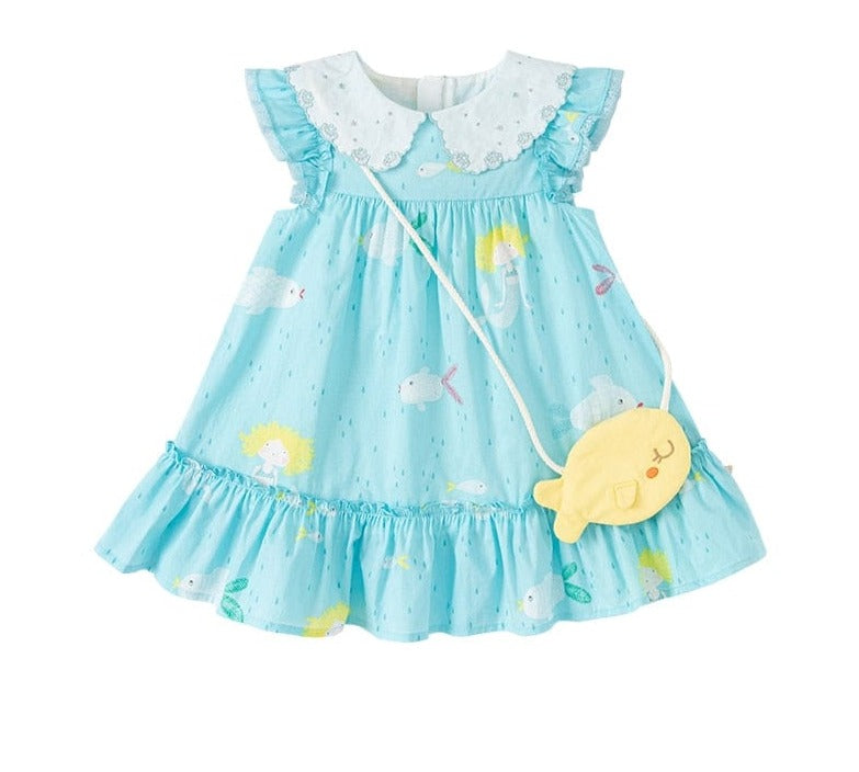 Fish Print Sleeveless Dresses