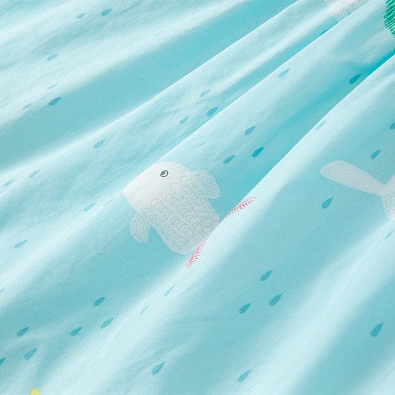 Fish Print Sleeveless Dresses