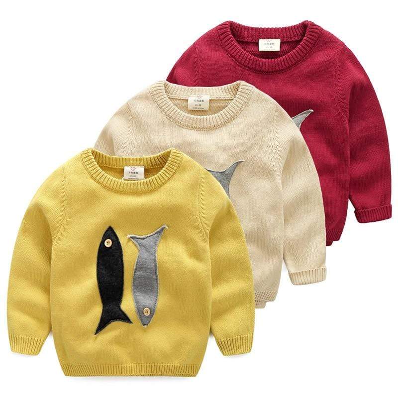 Boy's Clothing Fish Print Sweatshirt