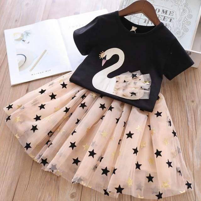 Girl's Clothing ST056-Black / 3T Flamingo Party Dress